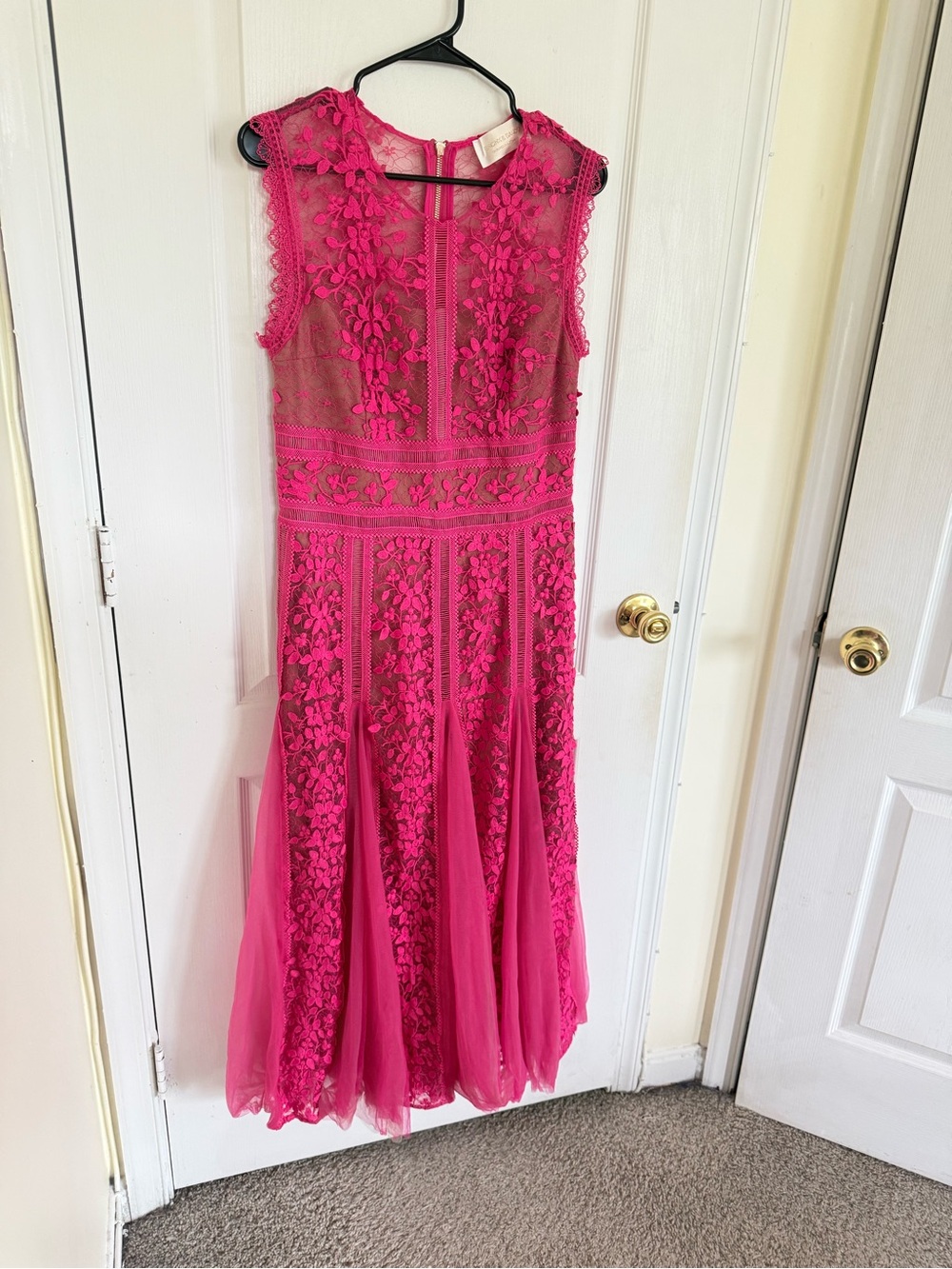 Bronx and Banco Megan Pink Lace Midi Dress - Picture 8 of 13